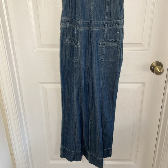 EUC Anthropologie Pilcro and the Letterpress Femme Denim Jumpsuit Romper Size 8P - Picture 4 of 10